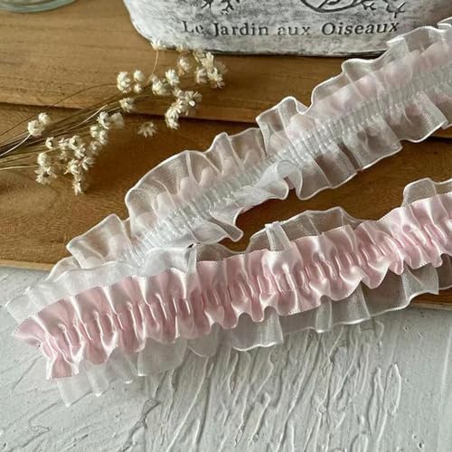 Spitzenbordüre, 4 cm breite elastische Spitze for Nähen. Verschiedene Größen(Pink) von WYQXTY