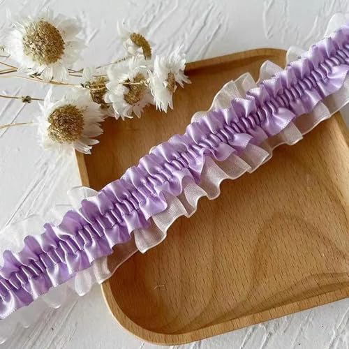 Spitzenbordüre, 4 cm breite elastische Spitze for Nähen. Verschiedene Größen(Purple) von WYQXTY