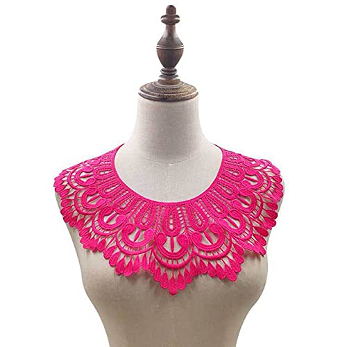Spitzenbordüre, Hohler Spitzenstoff, bestickter Applikationsausschnitt(Rose Red) von WYQXTY