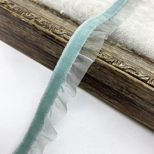 Spitzenbordüre, Yard 15mm Samt Elastische Haar Band Band Spitze Nähen Trim(Light Green) von WYQXTY