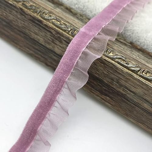 Spitzenbordüre, Yard 15mm Samt Elastische Haar Band Band Spitze Nähen Trim(Mauve) von WYQXTY