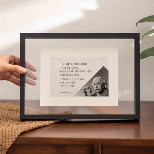 WYQXTY Fotorahmen, Holzrahmen, Doppelseitiger schwebender Bilderrahmen aus Holz und Glas, mehrfarbig, mehrere Größen(Black,Square 6-Inch [15.1 * 15.1cm]) von WYQXTY