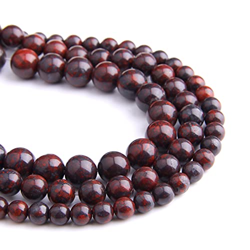WYRMB Natürliche glatte rote Blutstein-Perlen, rot, lose, runde Edelstein-Abstandshalter, Perlen für selbstgemachte Schmuckherstellung, Armbänder, Halsketten, Steine, niedliche Perlen, 10 mm, ca. 36 WYRMB Natürliche glatte rote Blutstein-Perlen, rot, lose, runde Edelstein-Abstandshalter, Perlen für selbstgemachte Schmuckherstellung, Armbänder, Halsketten, Steine, niedliche Perlen, 10 mm, ca. 36 von WYRMB