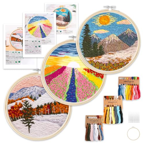 3 Stück Frau Stickerei Starter Kit, Handmade Embroidery Starter Kit, Sticksets mit Muster und Anleitung, DIY Handstickerei Kreuzstich Set, Anfänger Kreuzstich Stickerei Set für Erwachsene Kinder DIY 3 Stück Frau Stickerei Starter Kit, Handmade Embroidery Starter Kit, Sticksets mit Muster und Anleitung, DIY Handstickerei Kreuzstich Set, Anfänger Kreuzstich Stickerei Set für Erwachsene Kinder DIY von WYTNB