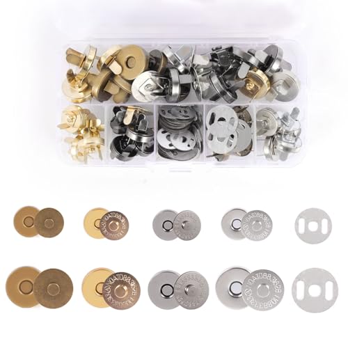 32 Stück Magnetverschluss Nähen Handwork, 14mm/18 mm Magnetische Knöpfe, 4 Farben Magnetknöpfe Ohne Nähen, Runde Starke Magnetknöpfe, Metall Magnetischer Druckknopfverschluss für DIY Stricken Basteln 32 Stück Magnetverschluss Nähen Handwork, 14mm/18 mm Magnetische Knöpfe, 4 Farben Magnetknöpfe Ohne Nähen, Runde Starke Magnetknöpfe, Metall Magnetischer Druckknopfverschluss für DIY Stricken Basteln von WYTNB
