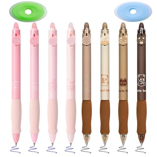 8Stk Niedliche Friction Tintenroller, 0.5mm Schwarze Blaue Tinte Löschbare Hasen Bär Stifte, Cartoon Gelstifte mit 2 Radiergummis, Kawaii Radierbarer Kugelschreiber für Studenten Erwachsene Schreiben 8Stk Niedliche Friction Tintenroller, 0.5mm Schwarze Blaue Tinte Löschbare Hasen Bär Stifte, Cartoon Gelstifte mit 2 Radiergummis, Kawaii Radierbarer Kugelschreiber für Studenten Erwachsene Schreiben von WYTNB