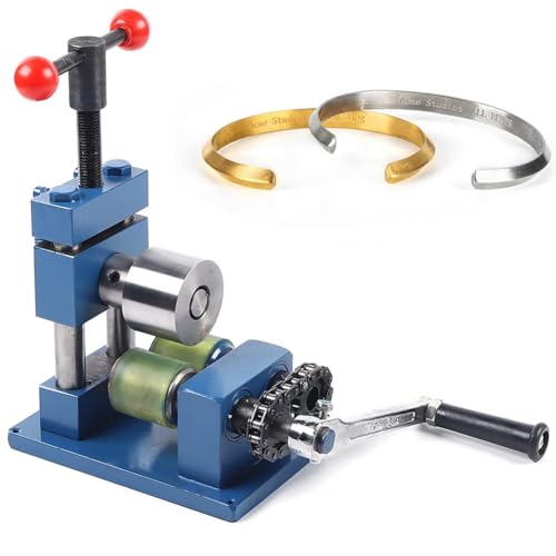 Draht-Flaches, multifunktionales Schmuckwalzwerk – ideal für Metallohrringe, Ringe und Bastelarbeiten – manuelle Kombination Handkurbel – perfektes Werkzeug für die Schmuckverarbeitung Draht-Flaches, multifunktionales Schmuckwalzwerk – ideal für Metallohrringe, Ringe und Bastelarbeiten – manuelle Kombination Handkurbel – perfektes Werkzeug für die Schmuckverarbeitung von WYWL