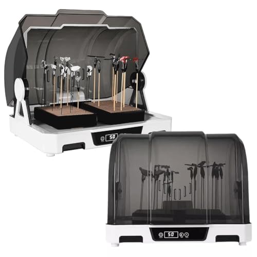 WYWY Airbrush Spritzkabine, 200W Elektrische Trocknungsbox mit Staubabdeckung, Einstellbare Temperatur 20-50°C, Timer 10-180min für Modellmalerei und Bastelprojekte von WYWY
