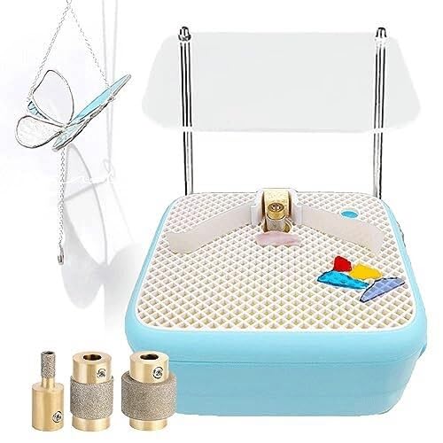 WYWY Automatisches Glasschleifer-Set mit mehreren Bits und Fingerlinge, für DIY Buntglas-Kunstprojekte (blau) von WYWY