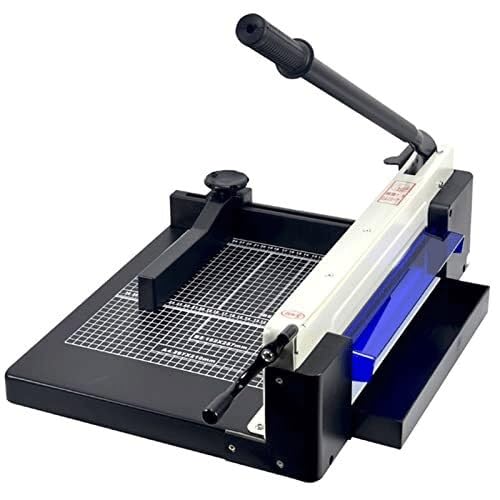 WYWY Guillotine Papierschneider mit Sicherheitsschutz und Seitenlineal für präzises Schneiden in Scrapbooking, Handwerk und Büro (schwarz) von WYWY