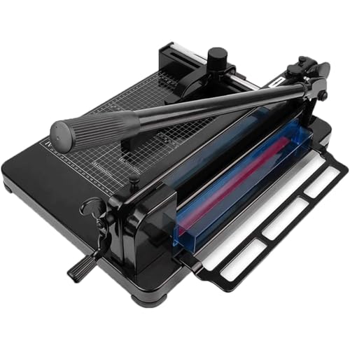 WYWY Strapazierfähiger Guillotine-Papierschneider – Manueller A4-Papierschneider mit Sicherheitsschutz, verstellbarem Lineal, Ausrichtungsraster – Büro/Zuhause/Schule von WYWY
