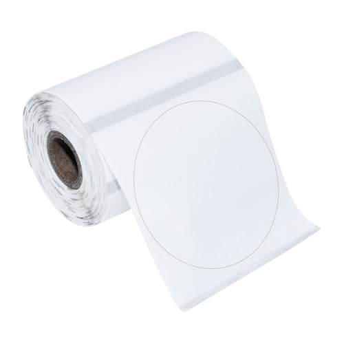 WYYFXY® 1 Rolle Runde Etiketten Selbstklebend 50×50mm Thermoetiketten Transparent Etikettenband für DIY-Logo, Heim, Schule, Büro(150 Etiketten) von WYYFXY