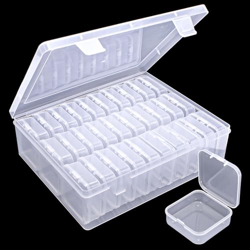 WYYFXY® 30 Stück Klein Aufbewahrungsbox 5,5 × 5,5 × 2 cm Kleine Box Quadratisch Mini Storage Box diamond painting Aufbewahrungsbox Kleinteile für Kleinteile Perlen Ringe Ohrringe Samen von WYYFXY