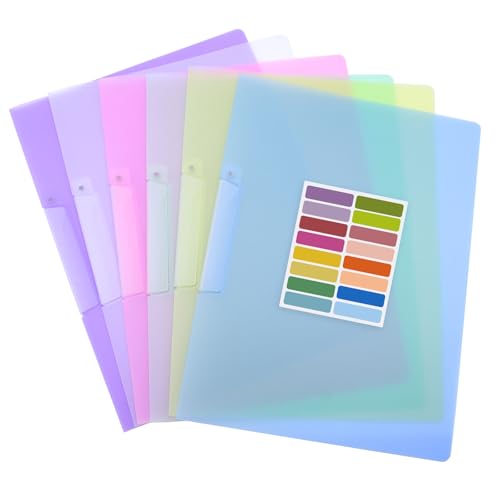 WYYFXY 6 Stück Schnellhefter A4 Plastik Stabil mit Etiketten Selbstklebend, 6 Farben Schulmappe Durable Schnellhefter A4 Ordner PP Schnellhefter für Schule Büro Haus WYYFXY 6 Stück Schnellhefter A4 Plastik Stabil mit Etiketten Selbstklebend, 6 Farben Schulmappe Durable Schnellhefter A4 Ordner PP Schnellhefter für Schule Büro Haus von WYYFXY