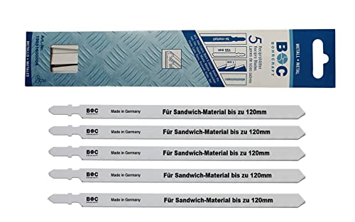 5 Stück Stichsägeblätter 155 mm BI Metall für Stahl Sandwich Material bis 120 mm Bohrcraft Art.Nr. 1951600003 / Code 1965-10 Ref. Nu. Bosch: T318AF 5 Stück Stichsägeblätter 155 mm BI Metall für Stahl Sandwich Material bis 120 mm Bohrcraft Art.Nr. 1951600003 / Code 1965-10 Ref. Nu. Bosch: T318AF von WZ-Gatze