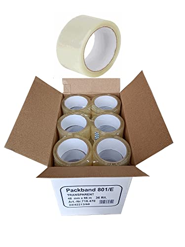 WZ-Gatze 3-36 St. Klebeband Transparent 48mm x66m Packband Paketband Paketklebeband Klar Stückzahl bitte in der Liste Auswählen (36) von WZ-Gatze