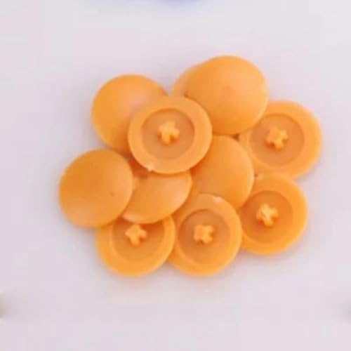 100 Stück/Beutel Muttern Schrauben Abdeckungen Außenschutzkappen Praktische selbstschneidende Schrauben Dekorabdeckung Möbelbeschläge-1/4"-Orange von WZBAO