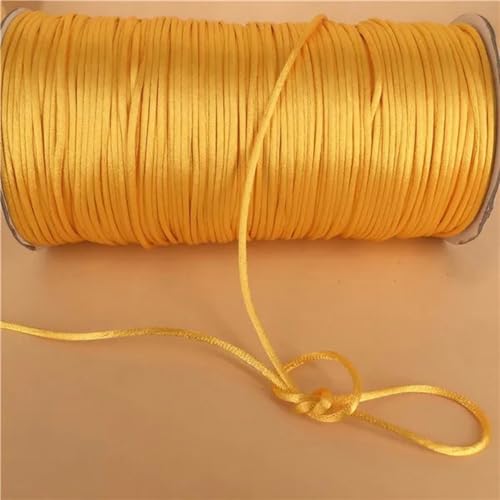 2 mm geflochtene Makramee-Seide, Makramee-Kordel, Seil, Faden, Draht, DIY, chinesischer Knoten, Satin-Armbänder, Herstellung von Perlen, 10–225 Meter, Goldgelb 523–10 Meter 2 mm geflochtene Makramee-Seide, Makramee-Kordel, Seil, Faden, Draht, DIY, chinesischer Knoten, Satin-Armbänder, Herstellung von Perlen, 10–225 Meter, Goldgelb 523–10 Meter von WZBAO