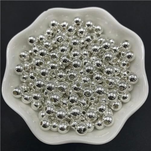 4 mm, 6 mm, 8 mm, 10 mm, schwarze Kunstperlen, Acrylperlen, runde Perlen, lose Distanzperlen für die Schmuckherstellung, 01, 4 mm x 200 Stück von WZBAO