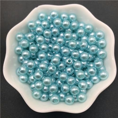 4 mm, 6 mm, 8 mm, 10 mm, schwarze Kunstperlen, Acrylperlen, runde Perlen, lose Distanzperlen für die Schmuckherstellung, 04–6 mm x 100 Stück von WZBAO