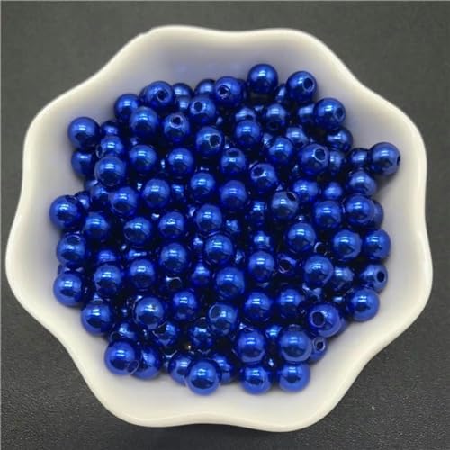 4 mm, 6 mm, 8 mm, 10 mm, schwarze Kunstperlen, Acrylperlen, runde Perlen, lose Distanzperlen für die Schmuckherstellung, 09, 6 mm x 100 Stück von WZBAO
