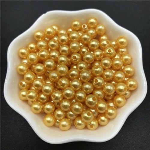 4 mm, 6 mm, 8 mm, 10 mm, schwarze Kunstperlen, Acrylperlen, runde Perlen, lose Distanzperlen für die Schmuckherstellung, 10–4 mm x 200 Stück von WZBAO