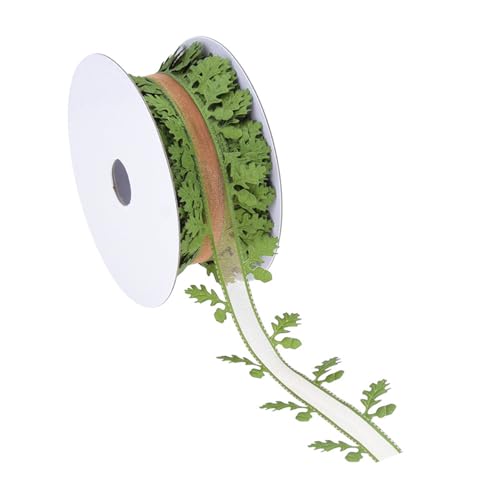 21 Yards Blätter Ribbon 40 Mm Breites Weihnachtsdekorationsbänder Für Weihnachtskranzherstellung Hochzeitsdekoration Verpackung von WZBHCZLJ