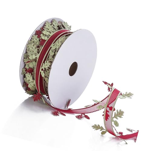21 Yards Blätter Ribbon 40 Mm Breites Weihnachtsdekorationsbänder Für Weihnachtskranzherstellung Hochzeitsdekoration Verpackung 21 Yards Blätter Ribbon 40 Mm Breites Weihnachtsdekorationsbänder Für Weihnachtskranzherstellung Hochzeitsdekoration Verpackung von WZBHCZLJ