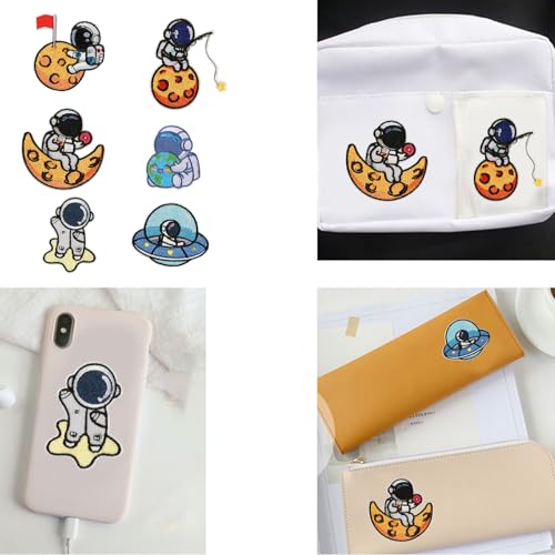 6 PCs Nähen Auf/Eisen Auf Flecken Astronaut Gestickte Patches Reparaturflecken Nähflecken Für Rucksäcke Dekoration Reparieren 6 PCs Nähen Auf/Eisen Auf Flecken Astronaut Gestickte Patches Reparaturflecken Nähflecken Für Rucksäcke Dekoration Reparieren von WZBHCZLJ