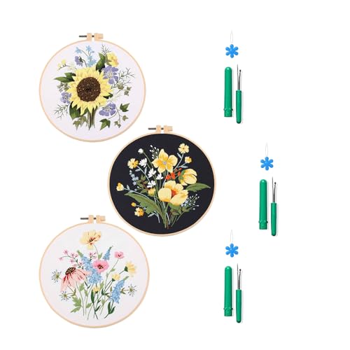 WZBHCZLJ 3 Set Sticker Starter Kits Für Anfänger Gestempelte Kreuzstiche Mit Blumenmuster Stickereifräger Für Erwachsene Stickerei Hoop WZBHCZLJ 3 Set Sticker Starter Kits Für Anfänger Gestempelte Kreuzstiche Mit Blumenmuster Stickereifräger Für Erwachsene Stickerei Hoop von WZBHCZLJ