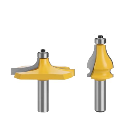 WZFC 12.7mm Armrest Milling Cutter 2pcs Shank Handrail Router Bit Set Woodworking Cutter Trimming Cutter von WZFC
