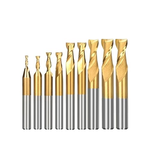WZFC 2-schneidiger HSS-Fräser, Spiral-Schaftfräser Für Metall-Aluminium-Fräswerkzeug, TiN-beschichteter Schaftfräser,11-teiliges Set WZFC 2-schneidiger HSS-Fräser, Spiral-Schaftfräser Für Metall-Aluminium-Fräswerkzeug, TiN-beschichteter Schaftfräser,11-teiliges Set von WZFC