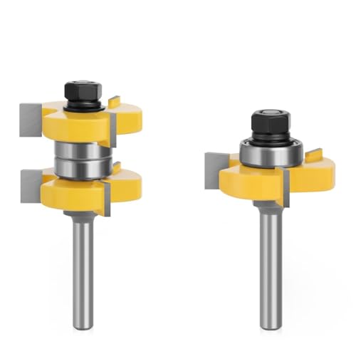 WZFC 2er-Set 8-mm-Schaft Nut- Und Federfräser-Set Stock 1-1/2 Zapfenfräser von WZFC