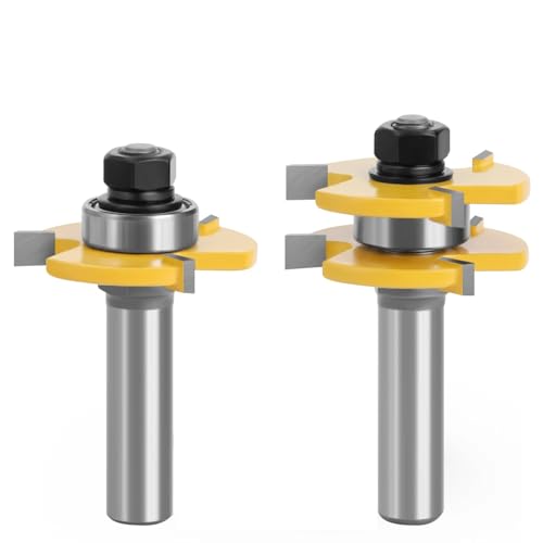 WZFC 2pcs Zungen- Und Rillengelenk Montieren Router Bits 3/4 "Stock T-Slot Tenon Mahlen Für Holzholzbearbeitung,12,7 Mm Schaft WZFC 2pcs Zungen- Und Rillengelenk Montieren Router Bits 3/4 "Stock T-Slot Tenon Mahlen Für Holzholzbearbeitung,12,7 Mm Schaft von WZFC