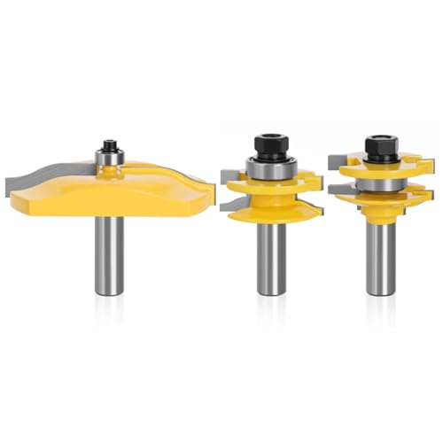 WZFC 3pcs Door Panel Cabinet Tenon Router Bit Set Milling Cutter For Woodworking Cutters Cutting Tools,12mm Schaft WZFC 3pcs Door Panel Cabinet Tenon Router Bit Set Milling Cutter For Woodworking Cutters Cutting Tools,12mm Schaft von WZFC