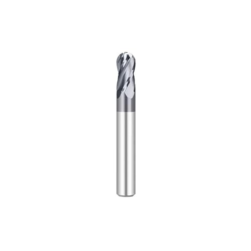 WZFC 4 Flute Ball Nose End Mill 4 Teeth Solid Carbide Milling Cutter CNC Finishing Machining Metal Tool, R0.5x1x2x50x4D von WZFC