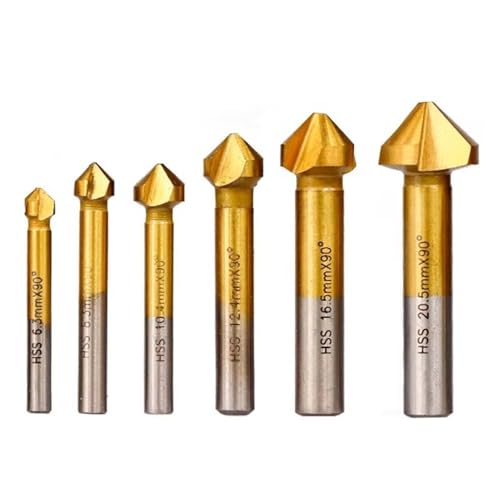 WZFC 6pcs 6,3-20,5 Mm Drill Bit 3 Flöte HSS Titan Beschichtete Schalenschneider Countersink Drill Bit von WZFC