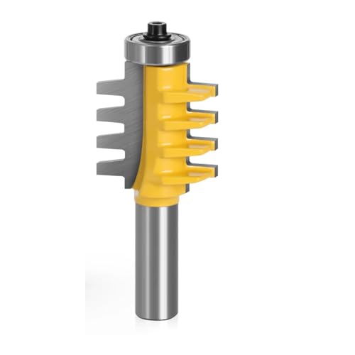 WZFC Finger Joint Glue Router Bit Milling Cutter Tenon Knife Cone Woodwork Cutters Tools,8mm Schaft von WZFC