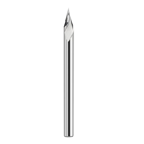 WZFC Fräser, 3D-Gravur-Bit, 3,175 Mm Schaft, CNC-Fräser, Hartmetall-Schaftfräser, V-Schlitz-Bit Für Holzbearbeitung,6,35 X 0,1 X 50 Mm 45D von WZFC