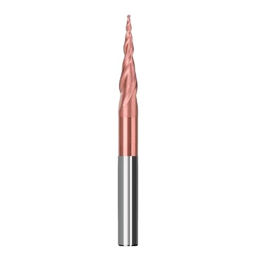 WZFC Fräser Für Holz, Vollhartmetall-Kugelfräser, Konischer Schaftfräser, 2 Schneiden, CNC-Fräser, HRC55, Gravurbit, R0.5x47xD8x85,TICN-beschichtet WZFC Fräser Für Holz, Vollhartmetall-Kugelfräser, Konischer Schaftfräser, 2 Schneiden, CNC-Fräser, HRC55, Gravurbit, R0.5x47xD8x85,TICN-beschichtet von WZFC
