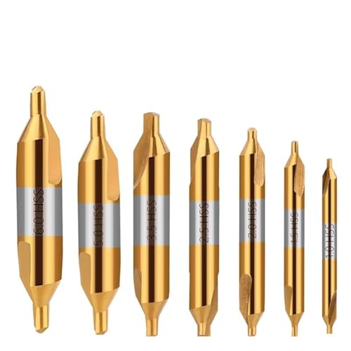 WZFC HSS Center Drill Bit 60 Grad Combined Countersinks Angle Bit Metall Bohrer Bit, 7pcs Set von WZFC
