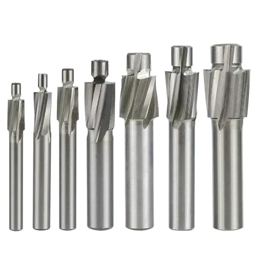 WZFC HSS Counterbore End Mill Pilot -Schlitzwerkzeuge Countersink Mühlenschneider 4 Flöten Pilot Flat Counterbohr Drill Bohrer,7pcs M3-M12 WZFC HSS Counterbore End Mill Pilot -Schlitzwerkzeuge Countersink Mühlenschneider 4 Flöten Pilot Flat Counterbohr Drill Bohrer,7pcs M3-M12 von WZFC