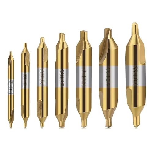 WZFC HSS-Zentrierbohrer, 60-Grad-kombinierter Senker-Winkelbohrer, Metallbohrer,7-teiliges Set von WZFC