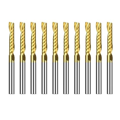 WZFC Schaftfräser, 10 Stück, 3,175 Schaft, Einzelnut-Spiralfräser Zum Schneiden Von Holz/Kunststoff, 1 Nut, CNC-Fräser, 3.175x2.5x17 WZFC Schaftfräser, 10 Stück, 3,175 Schaft, Einzelnut-Spiralfräser Zum Schneiden Von Holz/Kunststoff, 1 Nut, CNC-Fräser, 3.175x2.5x17 von WZFC