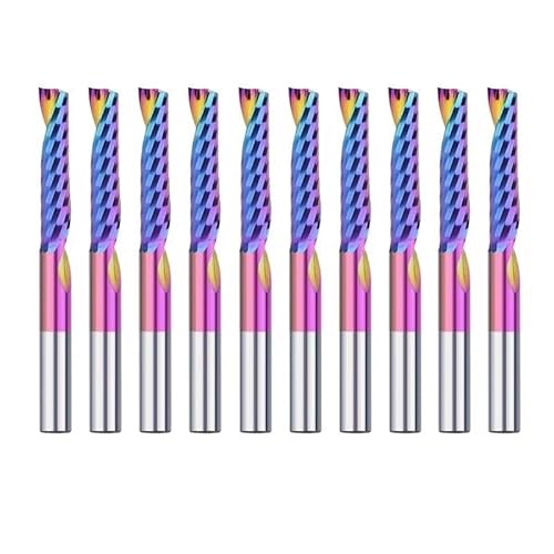 WZFC Schaftfräser, 10 Stück, 3,175 Schaft, Einzelnut-Spiralfräser Zum Schneiden Von Holz/Kunststoff, 1 Nut, CNC-Fräser, 3.175x3.175x22 WZFC Schaftfräser, 10 Stück, 3,175 Schaft, Einzelnut-Spiralfräser Zum Schneiden Von Holz/Kunststoff, 1 Nut, CNC-Fräser, 3.175x3.175x22 von WZFC