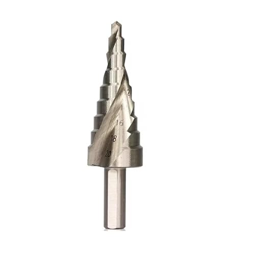 WZFC Stufenbohrer, 1 Stück, Pagodenbohrer, Sechskantschraubenbohrer, Kernbohrwerkzeug, HSS-Spiralnut, Holz, Metall, Lochschneider,4-20mm WZFC Stufenbohrer, 1 Stück, Pagodenbohrer, Sechskantschraubenbohrer, Kernbohrwerkzeug, HSS-Spiralnut, Holz, Metall, Lochschneider,4-20mm von WZFC