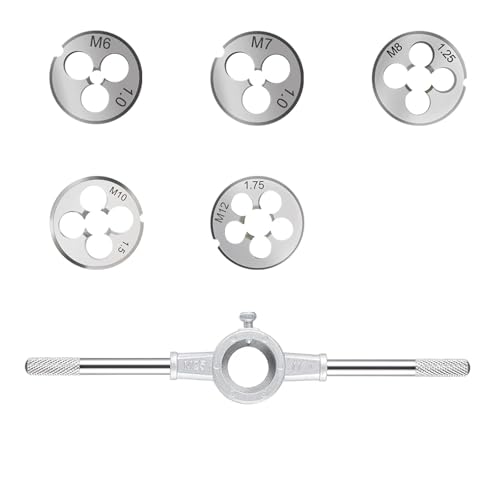 WZFC Thread Die Wrench Set Metric Screw Die Adjustable Hand Tools Plug Taps, 6pcs Set von WZFC