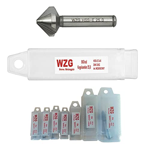 HSS E Co5% Kegelsenker Senker 90°Grad Cobald Entgrater WZG 6,3 bis 31,0mm, bitte die Größe in der Auswalliste Wählen!!(16,5mm 1 Stück) von WZG