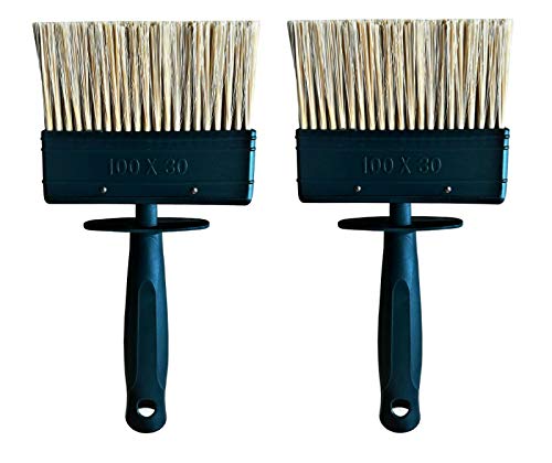 Pinsel Flachpinsel Lasurbürste Lasurpinsel Quast 2 Stück 100 x 30mm Deckenbürste von WZG