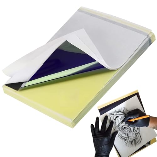WZPB Tattoo Transferpapier - Tattoo Schablonenpapier 50 Blatt Tattoo Thermopapier, DIY Tattoo Transparentpapier für Tattoo Transfer Kit, A4 Größe WZPB Tattoo Transferpapier - Tattoo Schablonenpapier 50 Blatt Tattoo Thermopapier, DIY Tattoo Transparentpapier für Tattoo Transfer Kit, A4 Größe von WZPB